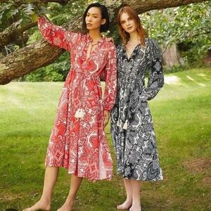 Cara Cara Tanglewood Dress Red Paisley Small NWOT